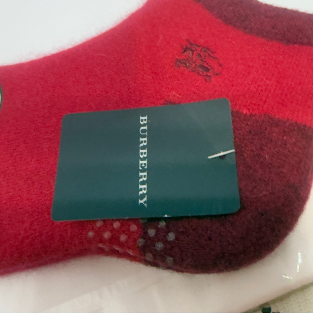 Burberry Deep Red Casual wool Socks - Picture 5 of 8
